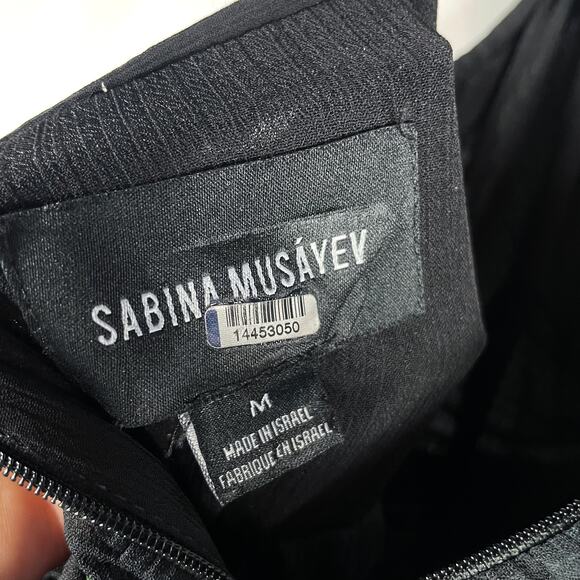 Sabina Musayev Selina Maxi Dress Black‎ Polka Dot Twisted Front Sleeveless Sz M - Picture 13 of 14